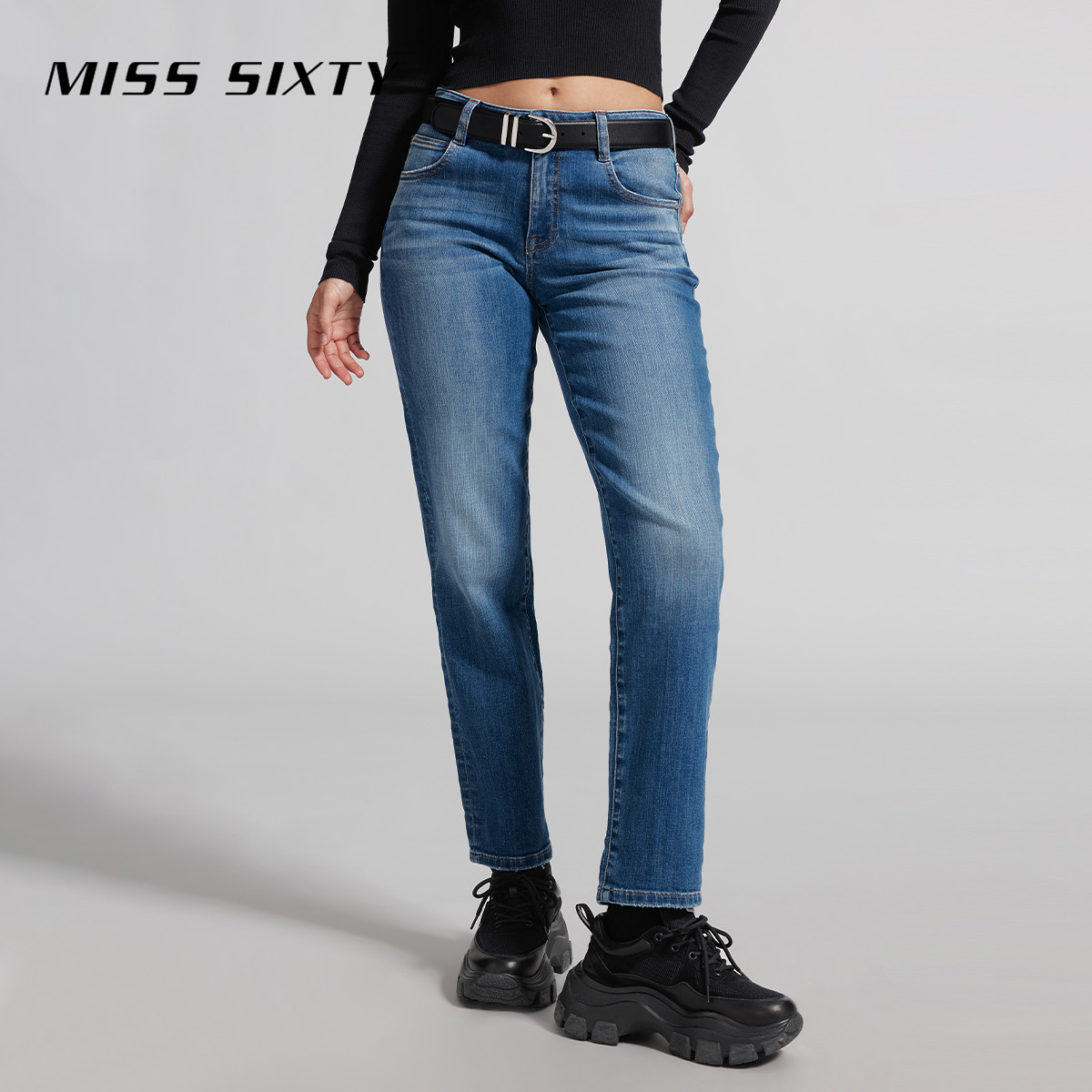 【小玉专属】Miss Sixty夏牛仔裤复古水洗直筒裤八分裤百搭0069