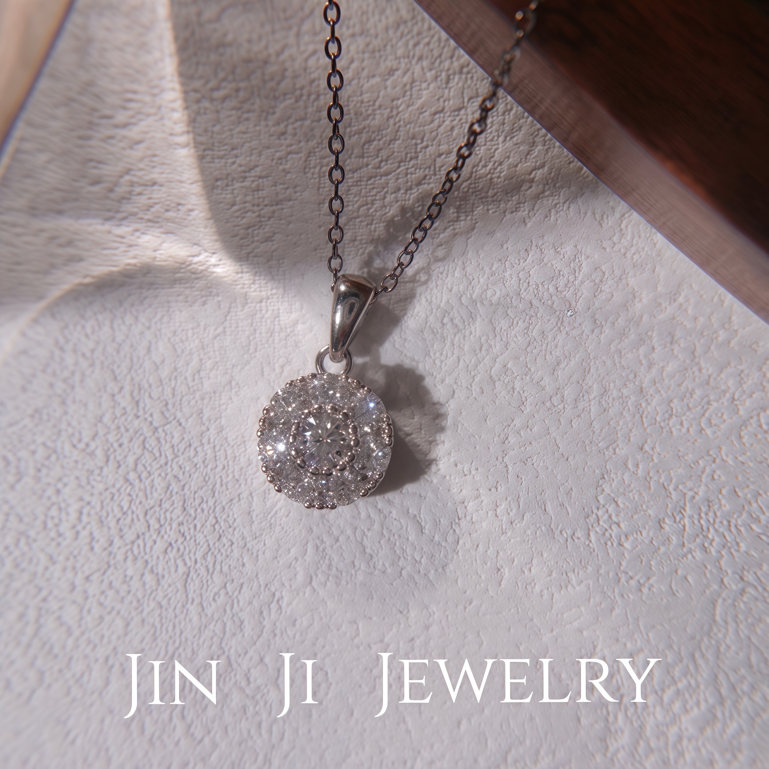 瑾季 坠链均925银莫桑石 「M2298」花蕊七夕节新款吊坠闪耀送女友