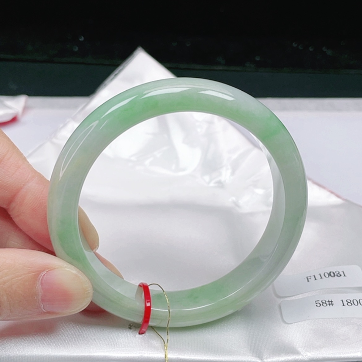 【闪购商品】翡翠手镯未镶嵌58圈标签损坏不做退换货