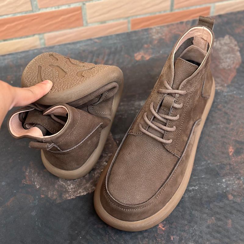 男士马丁靴2024秋冬新款头层牛皮透气软皮软底中帮皮鞋切尔西短靴