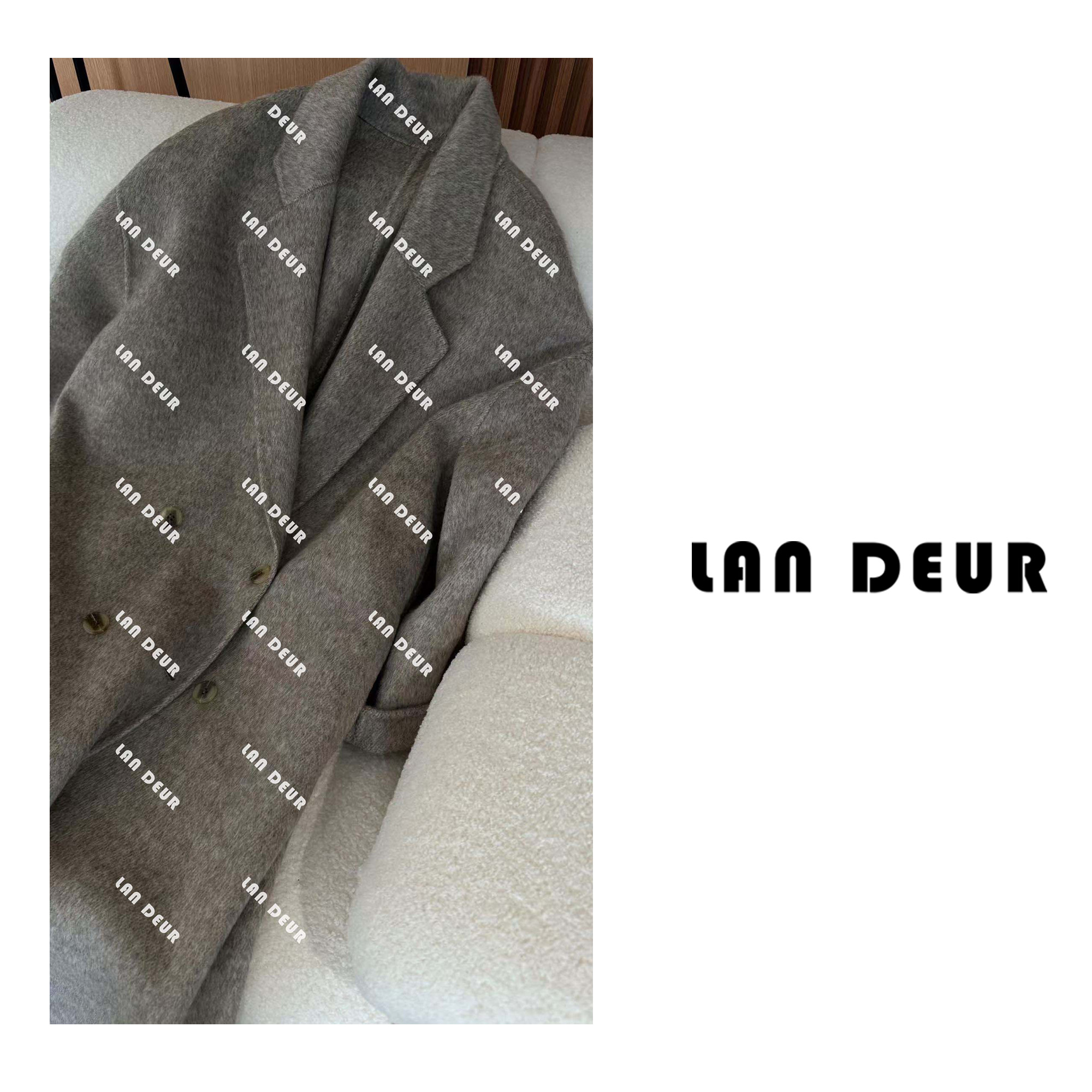 【猫的葡萄园】羊毛+羊驼绒双面长毛百搭秋冬长款毛呢外套女上衣