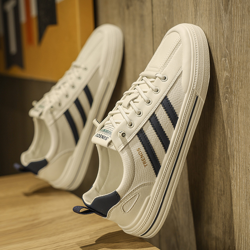 品牌断码潮流男鞋2023新款夏季男士鞋子韩版百搭休闲板鞋真皮小白