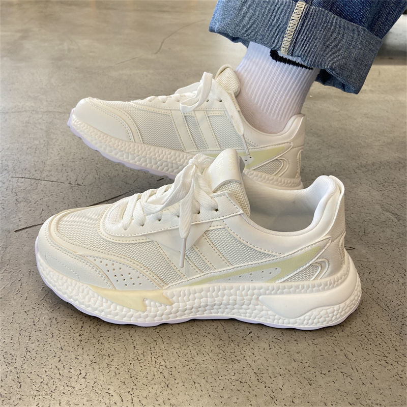 品牌断码2023春季新款网面运动鞋女ins超火学生轻便跑鞋原宿风