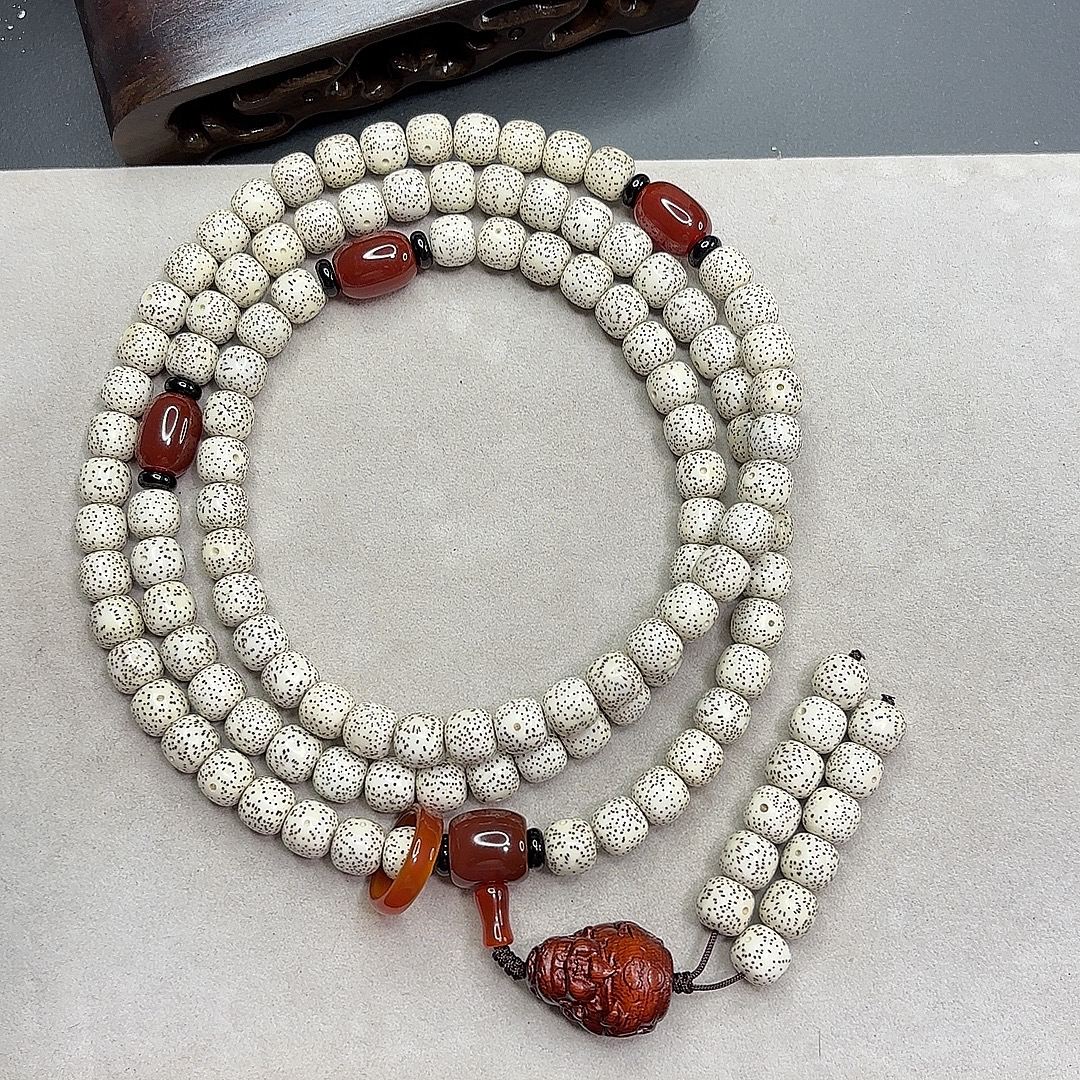 海南星月菩提原生态11*10正月高密高抛老型桶珠 108长串 文玩串