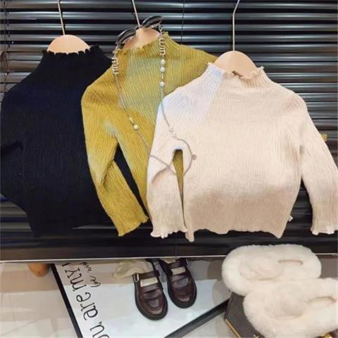 女童半高领毛衣儿童百搭针织打底衫宝宝保暖长袖春秋上衣D69