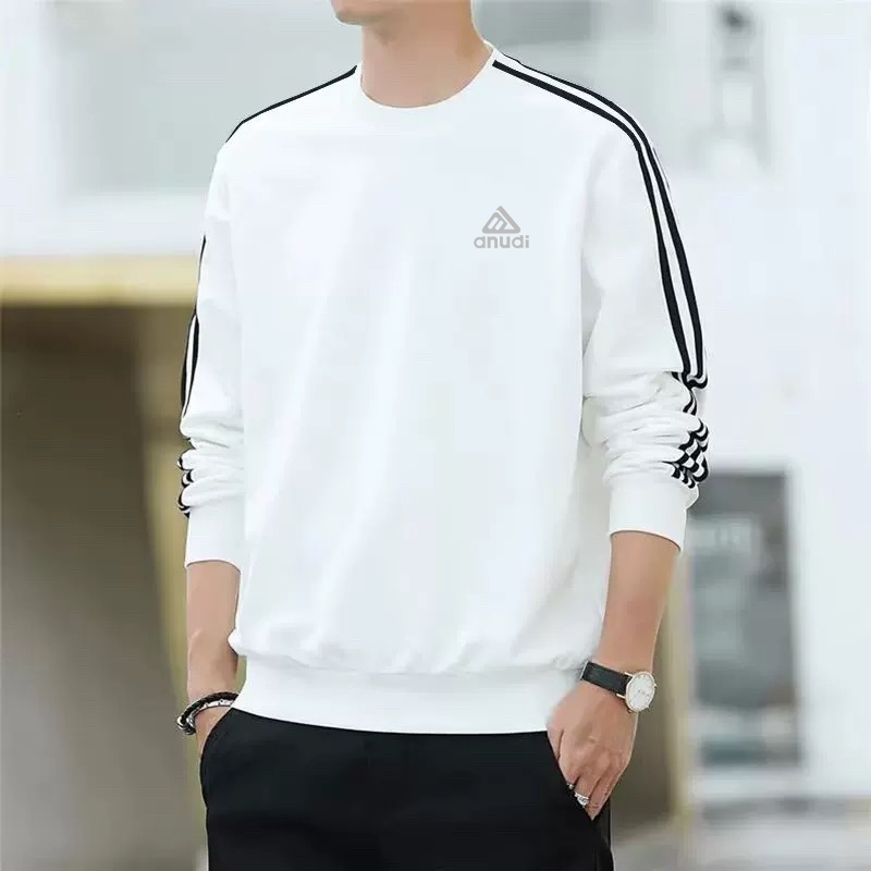 经典三条杠春秋男女同款潮流时尚休闲百搭运动圆领卫衣