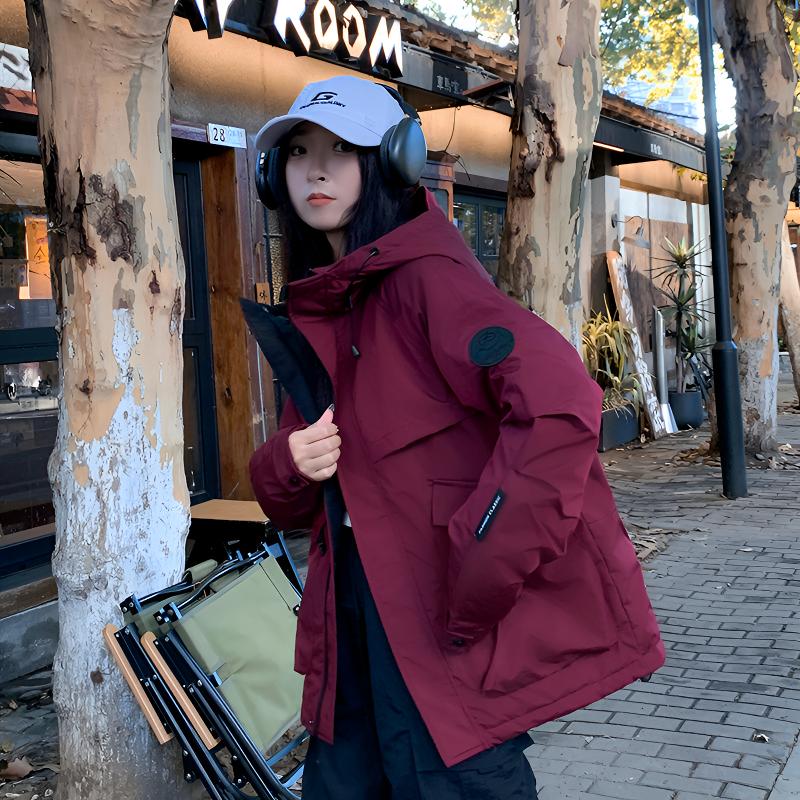 自发热石墨烯冲锋衣男女同款冬季连帽棉衣外套棉服户外防寒服防风