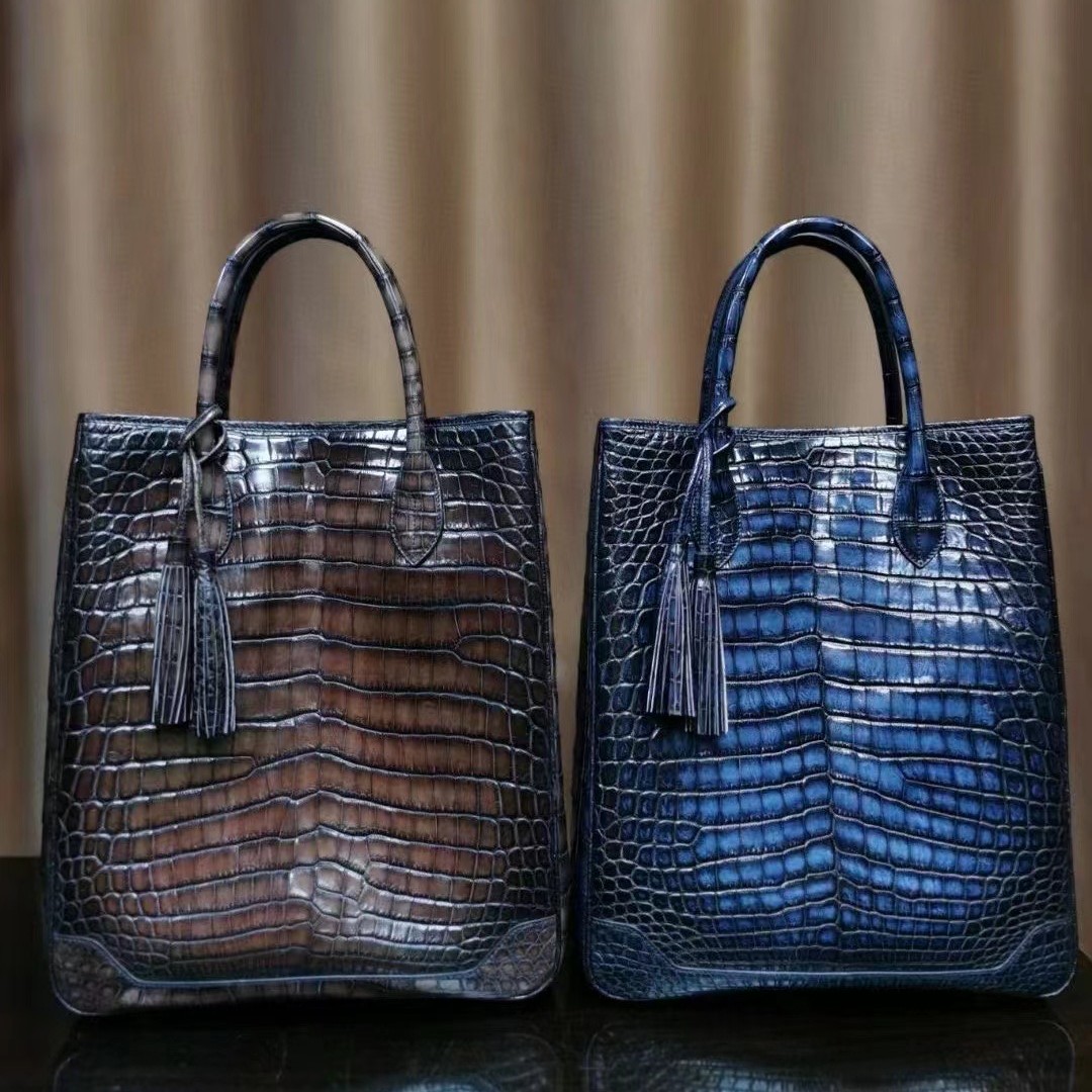 【古渲】男士商务公文包鳄鱼皮手工擦色文件袋【BL08】