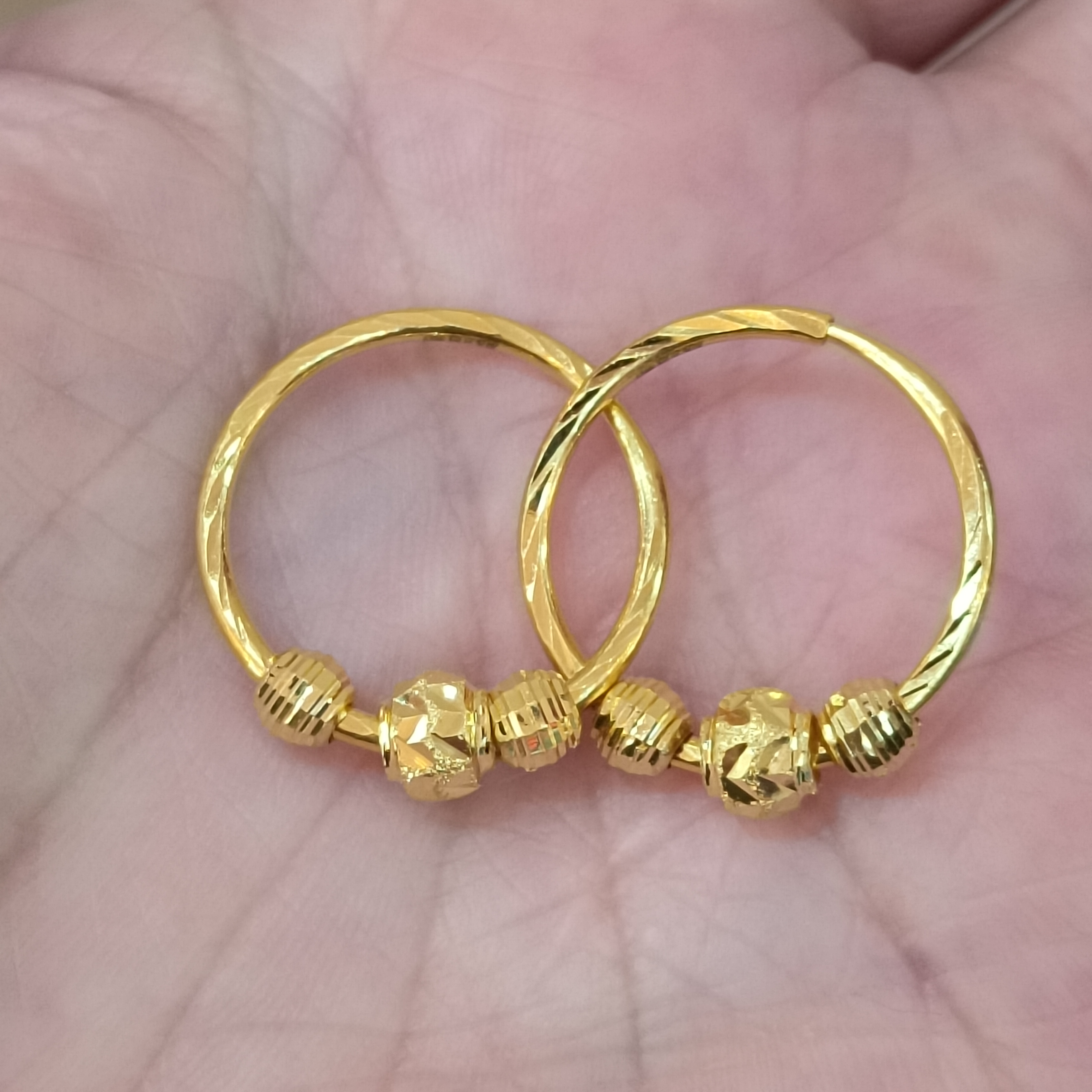 足金9999正品纯黄金耳环3.67克