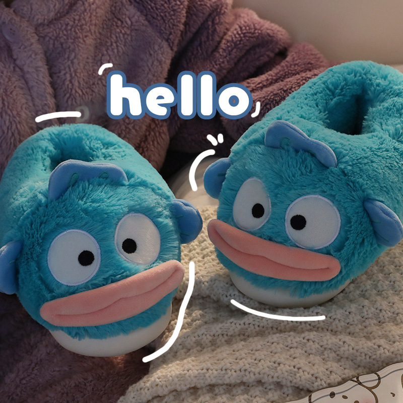 棉拖鞋女包跟小丑鱼冬季保暖毛绒加厚棉鞋男室内家用厚