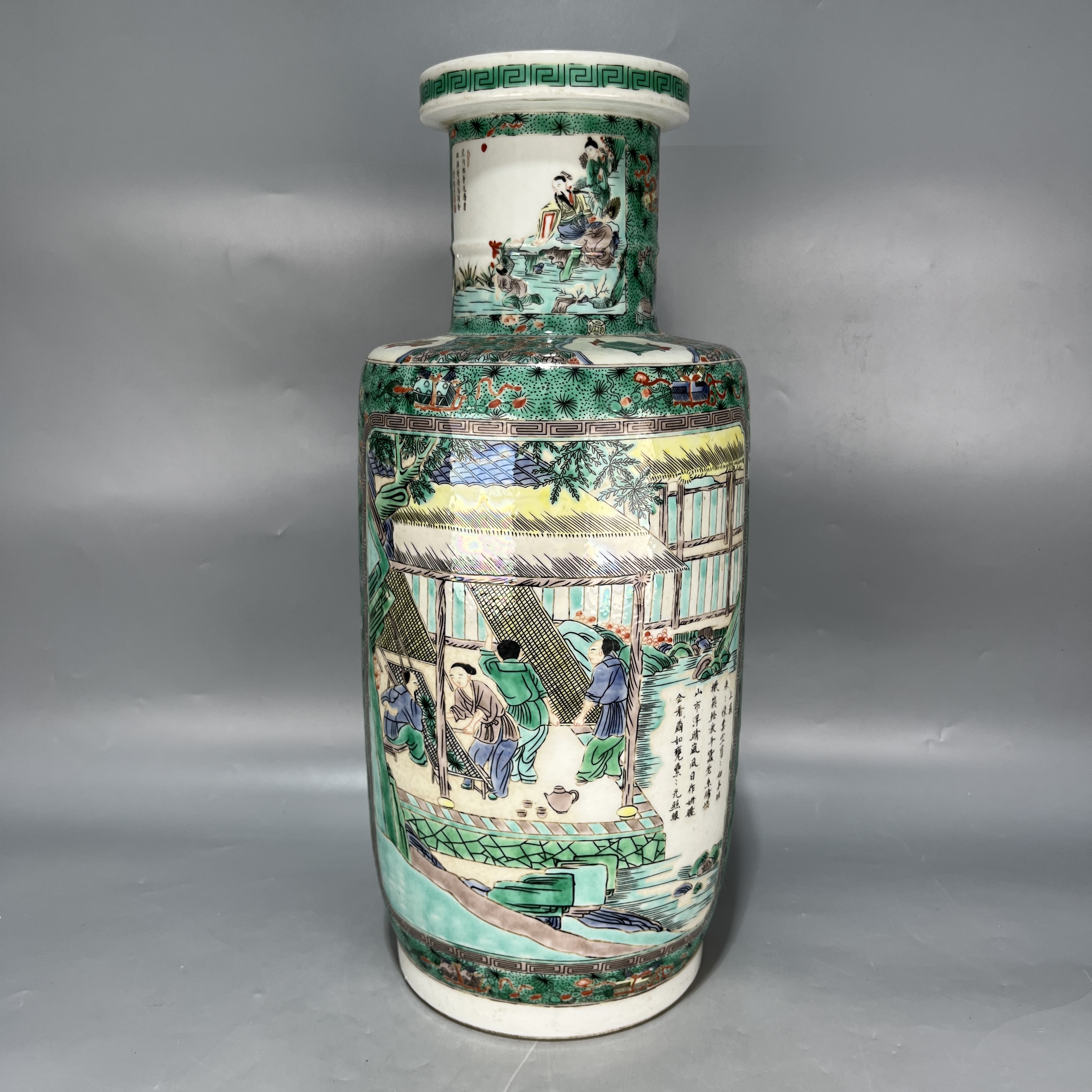 仿古大清康熙年制五人物故事棒槌瓶