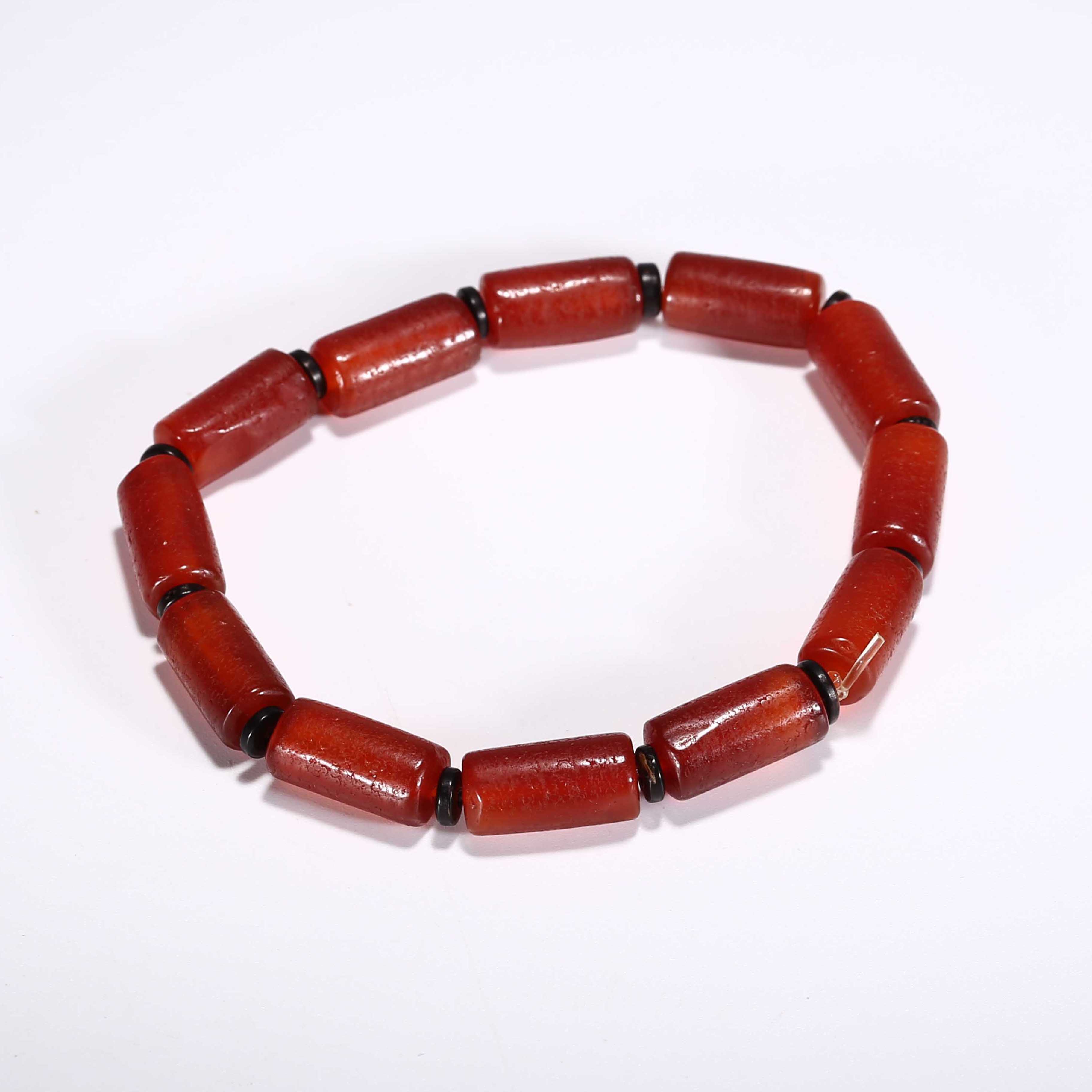 【济文阁】JOY20120816清晚期 红玛瑙管珠手串