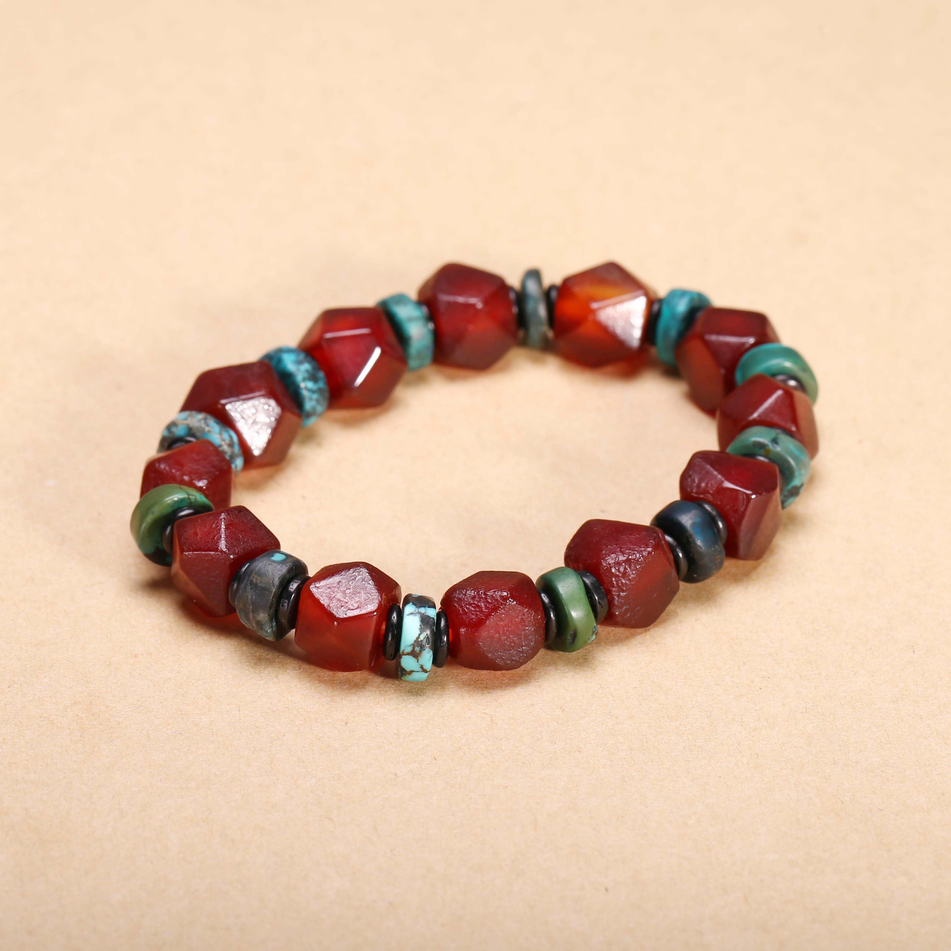 【济文阁】JZYM20111877清代 玛瑙松石手串