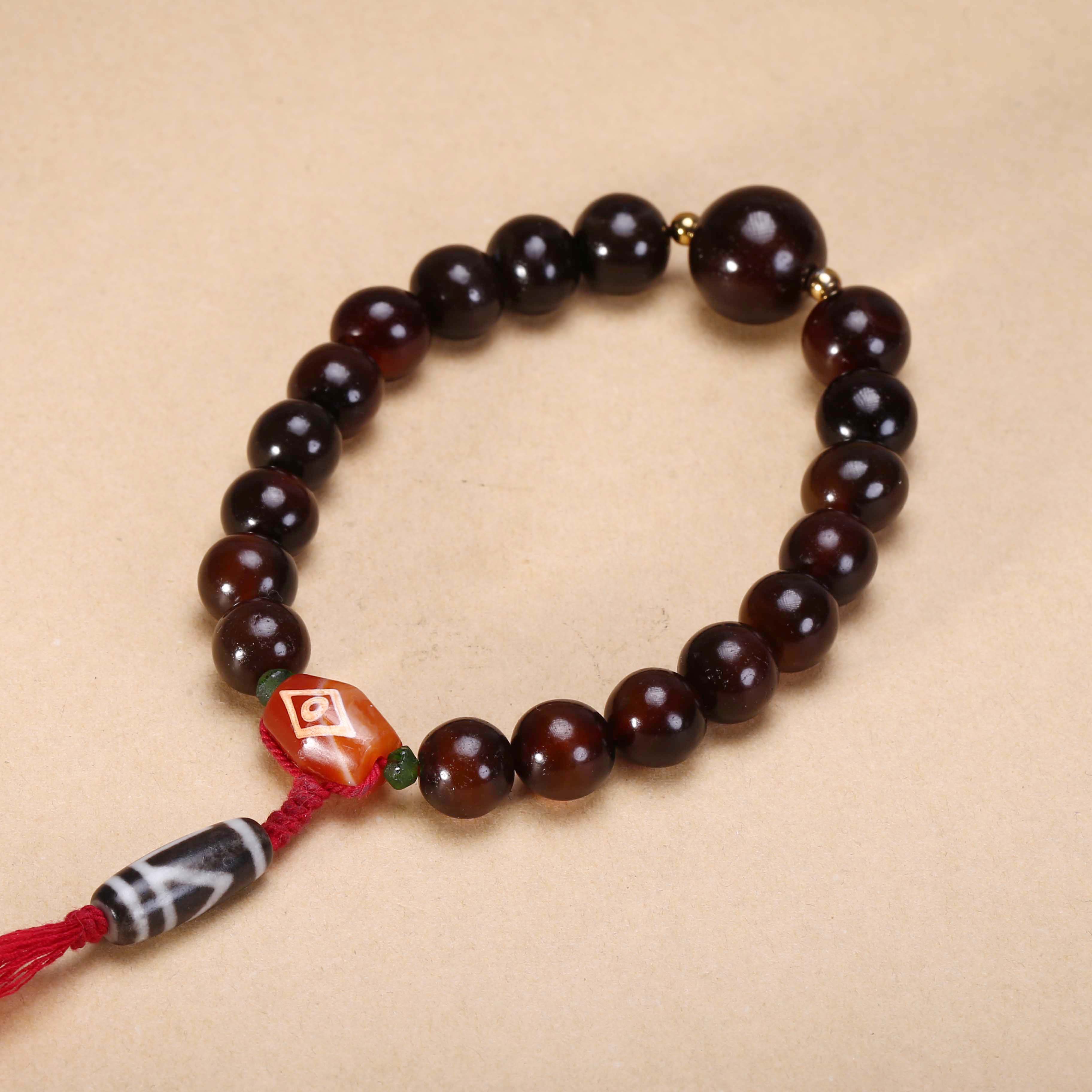 【济文阁】JFYG20120544清代 糖球玛瑙手持