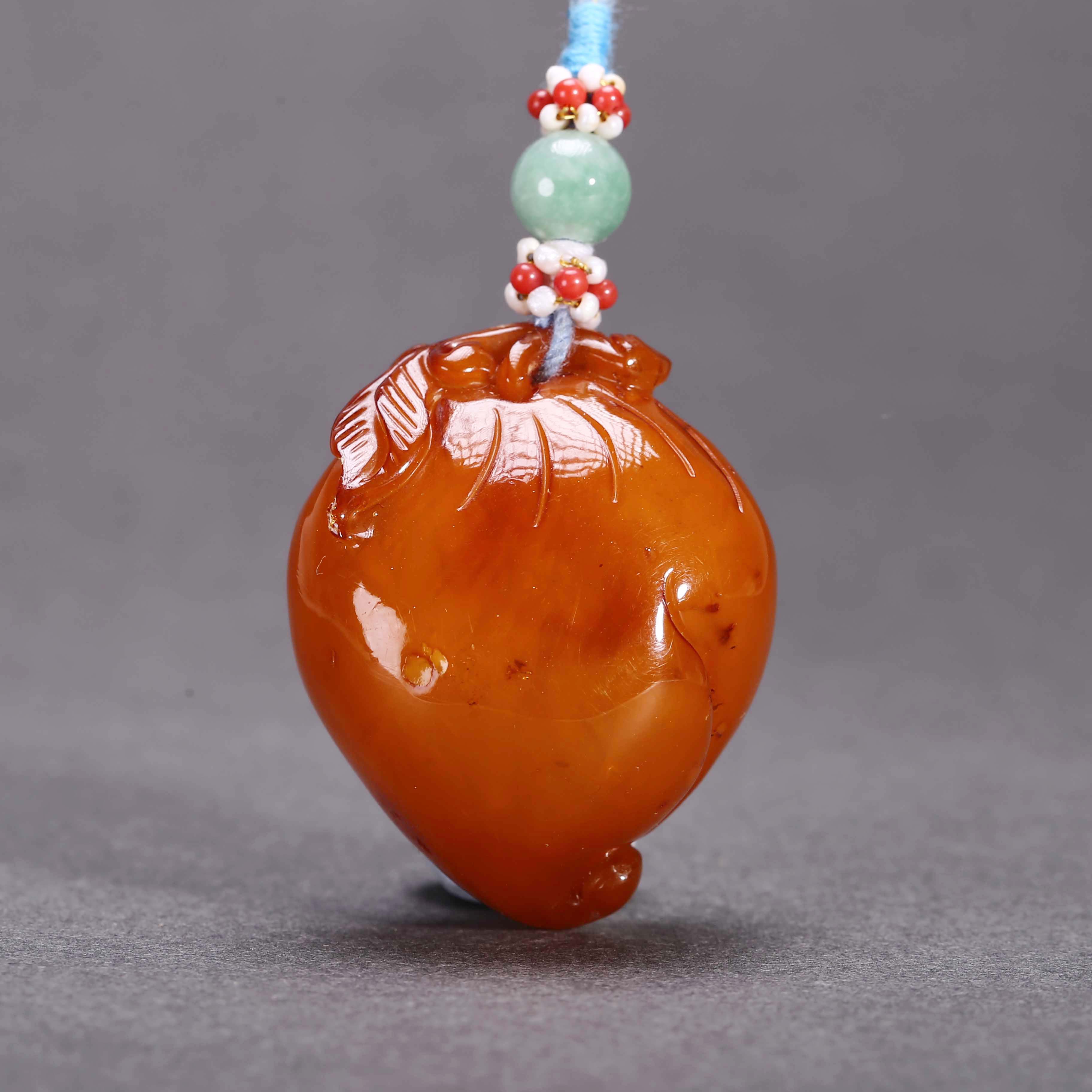 【济文阁】JXQ20112013民国 蜜蜡桃形挂坠