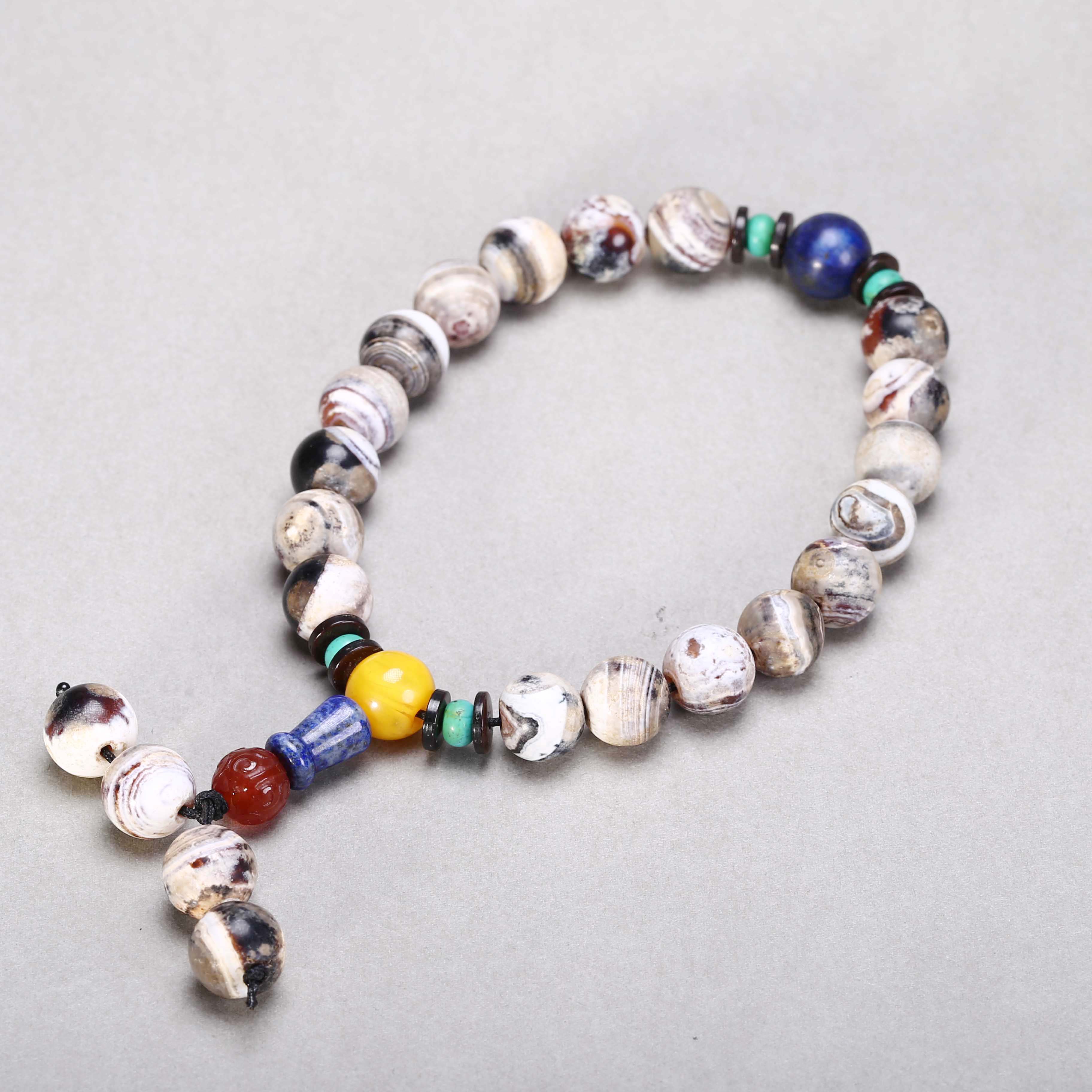 【济文阁】JMG20120765清代 福·缠丝灰皮玛瑙手持