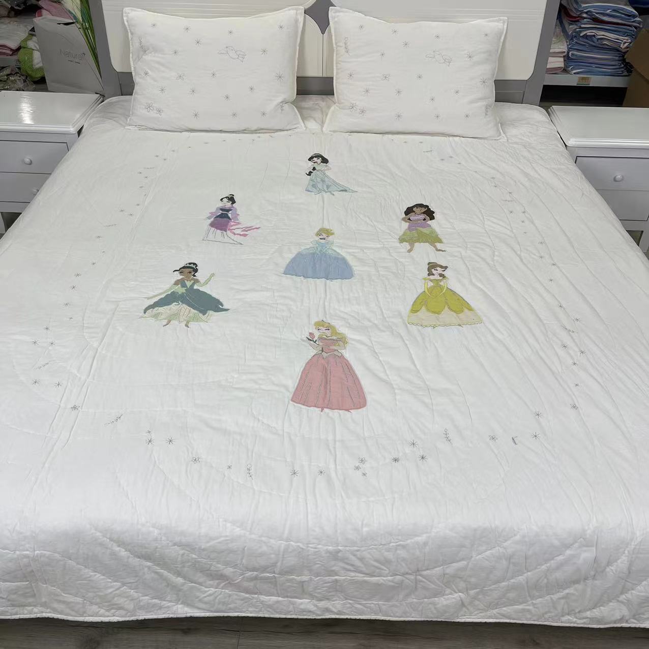 外贸，手工绗缝，贴布绣 七个公主