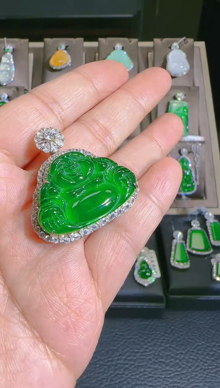 【闪购商品】翡翠颈饰银S925镶嵌佛公