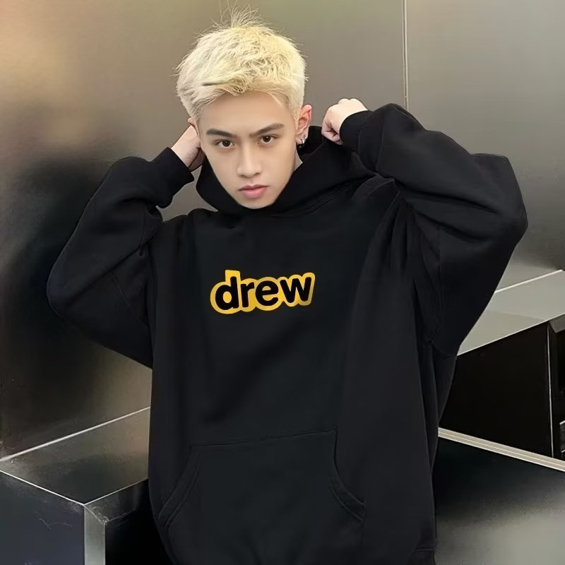 Drew笑脸字母连帽卫衣男女秋冬美式潮牌帽衫宽松大码情侣薄款外套