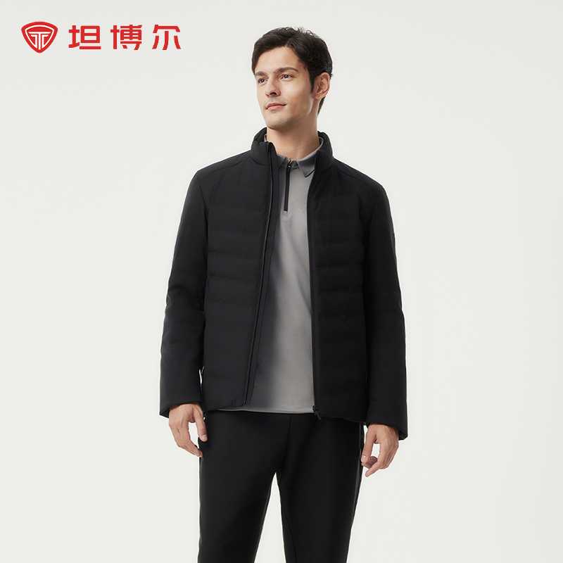 坦博尔新款男士商务时尚都市简约立领经典短款羽绒服保暖外套277A