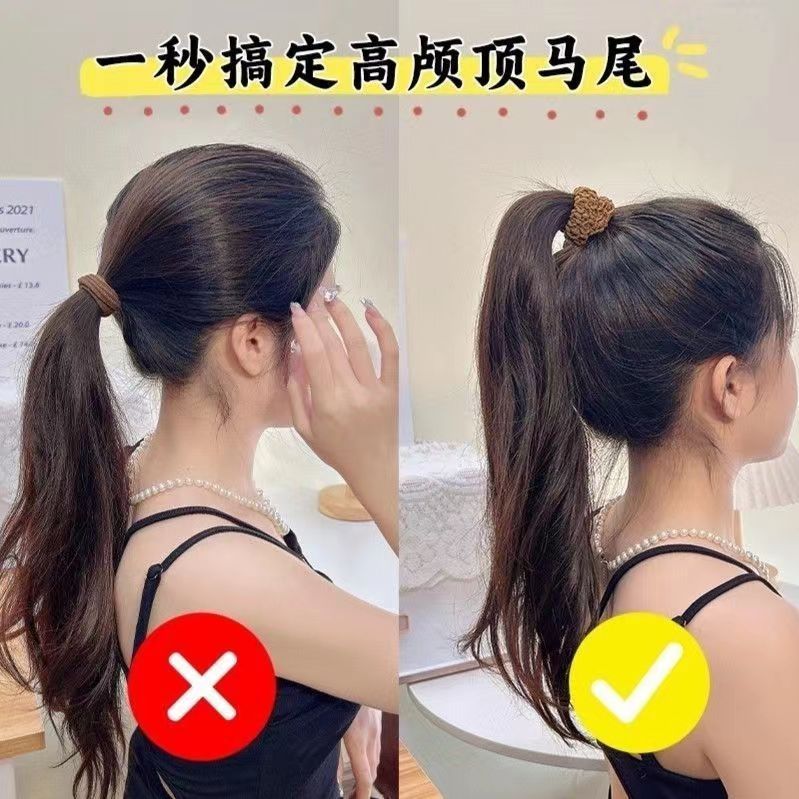 高弹力无痕发圈女高级感丸子头发绳毛巾圈新款耐用高马尾头绳发饰