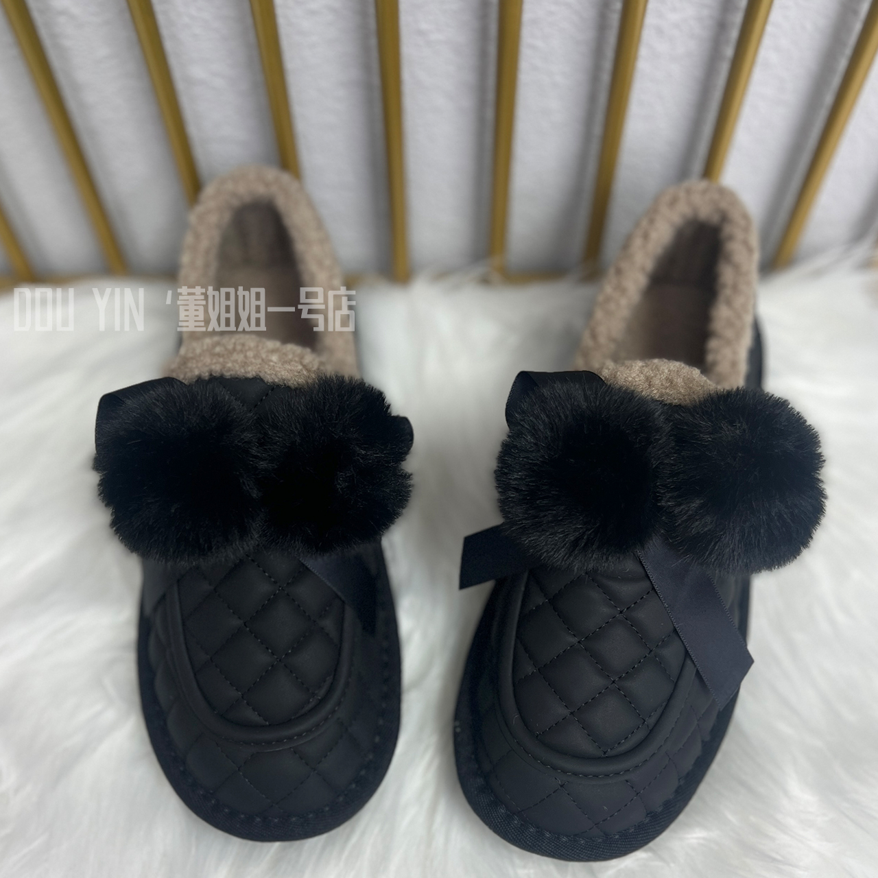 新款舒适美拉德加绒软底豆豆鞋2315