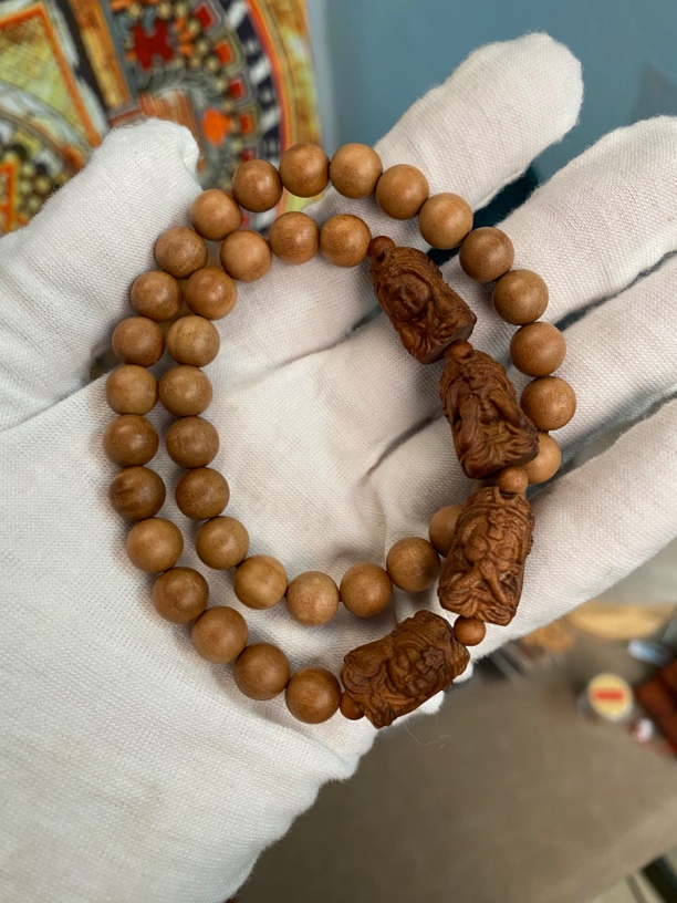印度迈索尔老山檀香0.8四不扎基拉姆双圈手串