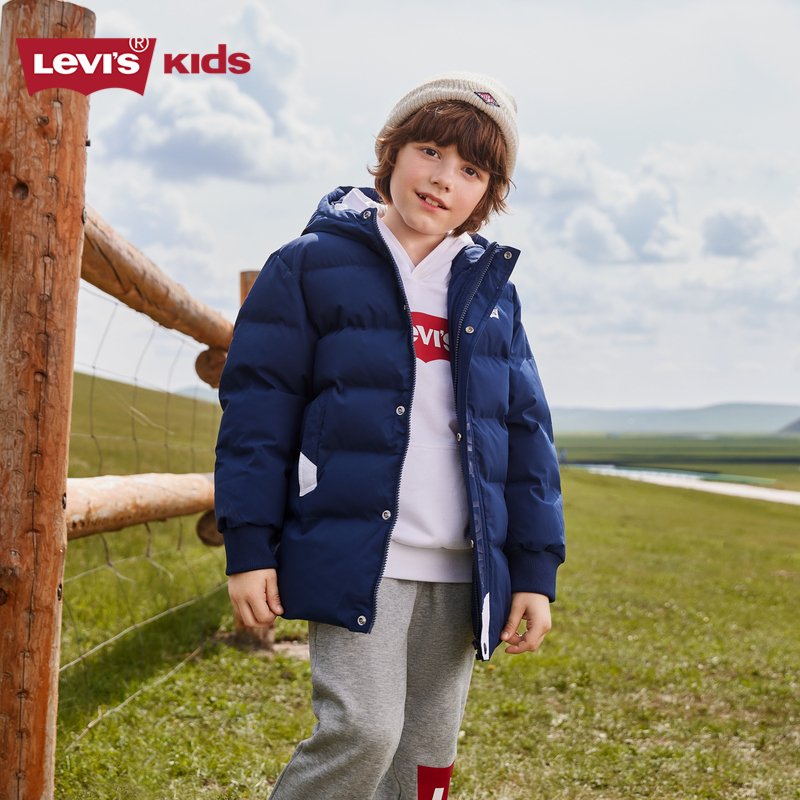 Levi's李维斯童装男女同款短款保暖中长款棉服LVB-MW-J642