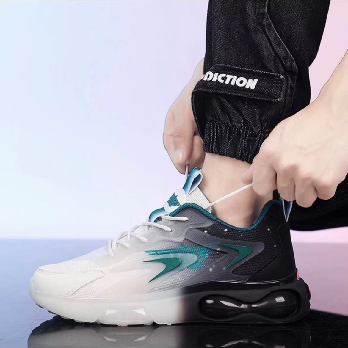 2023秋冬新款潮流运动鞋轻便跑步鞋爆米花减震底男女情侣款A912