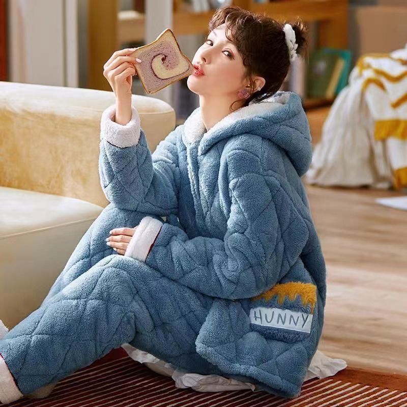 高品质家居服可外穿睡衣冬季厚实睡衣套装念到名字拍下备注编码