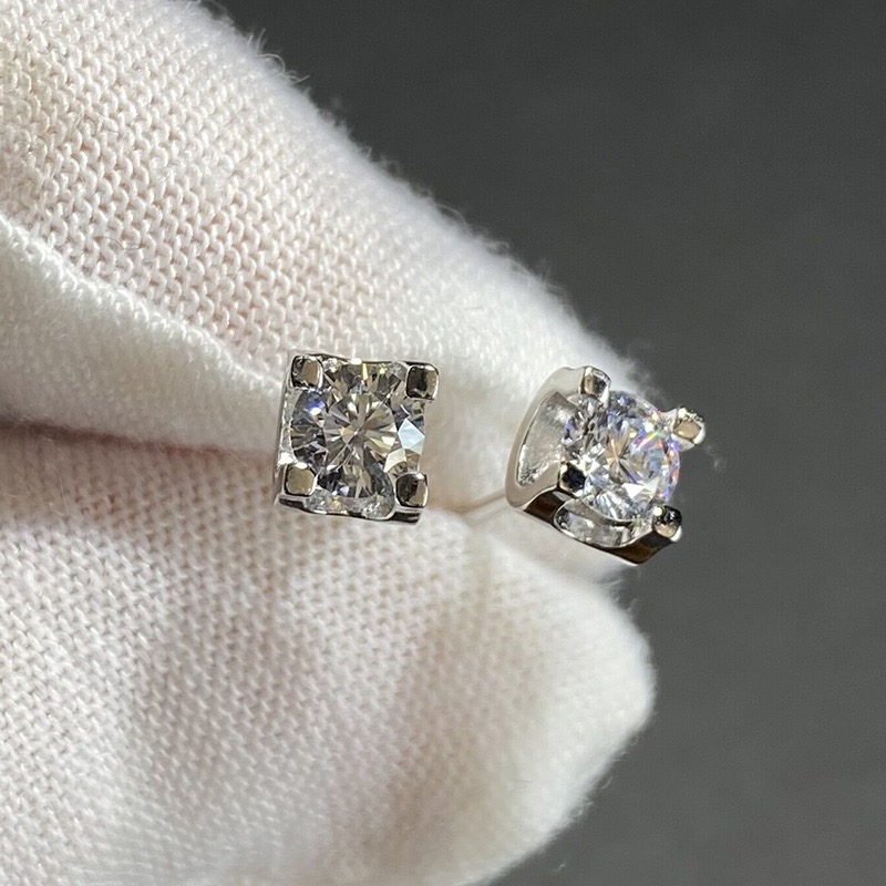 925银莫桑石耳饰  【 牛头耳钉】0.5-2ct高品质D色轻奢经典牛头耳饰