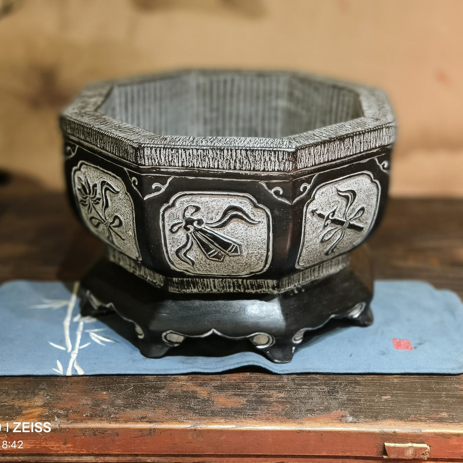 暗八仙石盆│鱼缸花盆造景水盆客厅庭院造景家居摆件