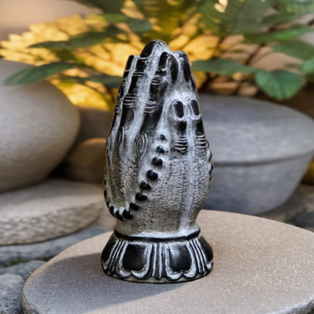 青石15CM佛手│禅意摆件茶室客厅办公桌禅意造景家居摆件