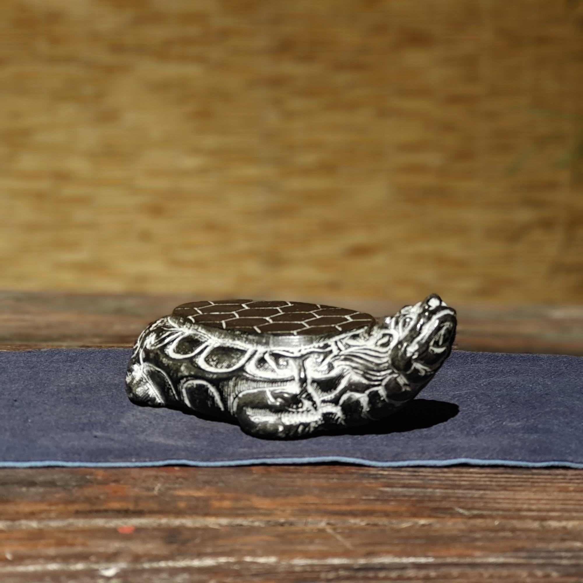 青石龟托壶承│壶承把玩摆件底座茶室会所客厅桌面复古家居摆件