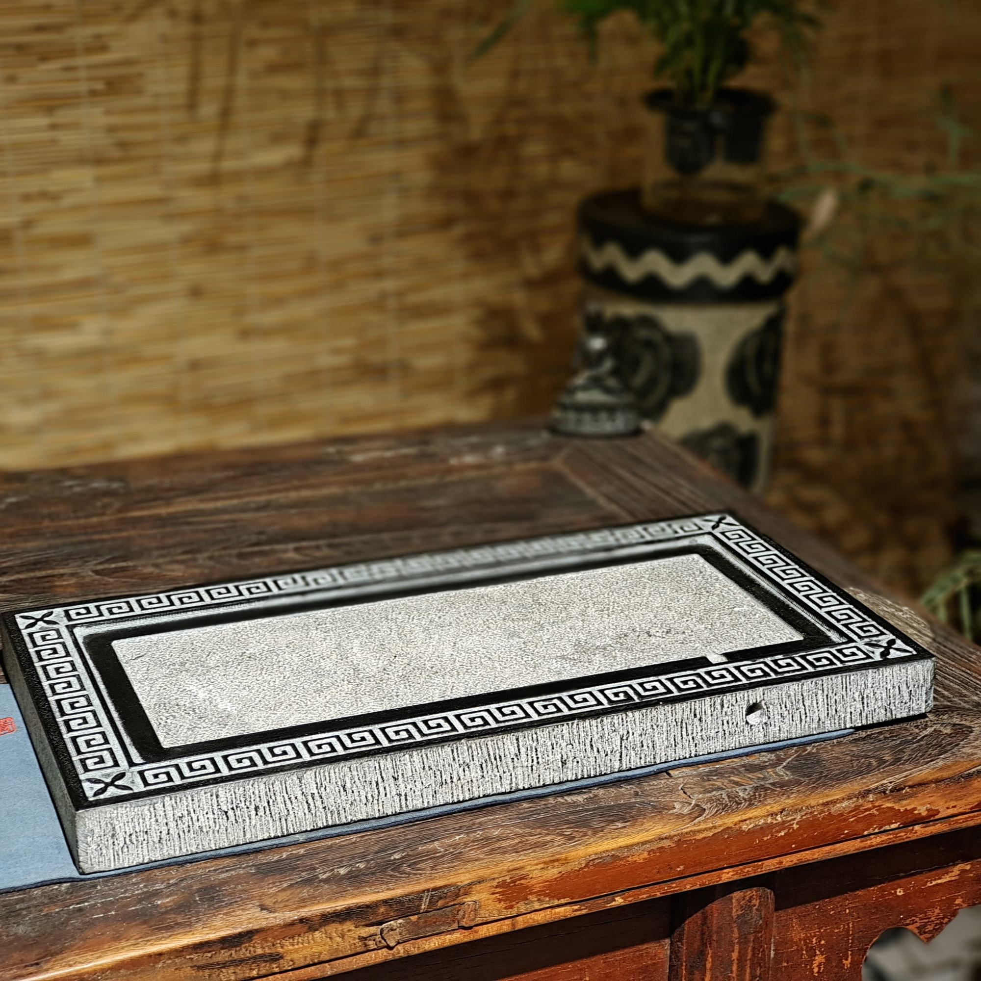 回纹茶台湿泡│茶室客厅桌面造景复古家居摆件