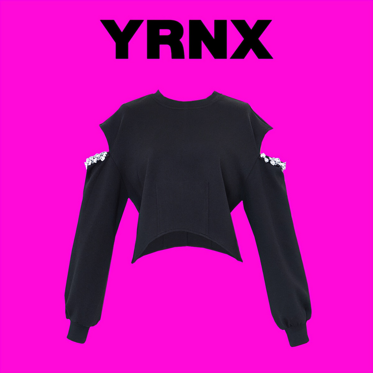 YRNX/伊然納暄【冰岛】小众设计师原创款时尚黑色休闲百搭长袖T恤