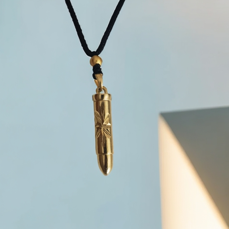 合金吊坠 时尚百搭款合金弹头吊坠项链象征勇气和力量