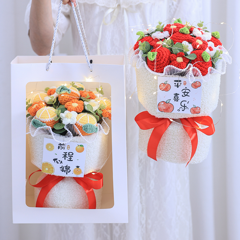 2026中高考一举夺魁莓有烦恼小香风款毛线针织花束毕业季成人礼