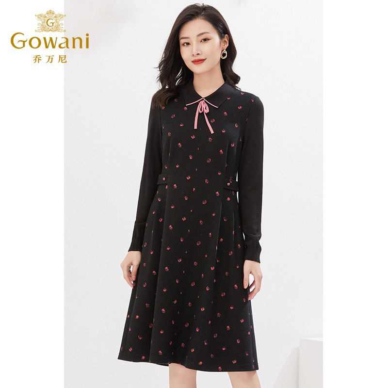 【重磅绵羊毛】乔万尼2025新款连衣裙减龄收腰显瘦气质EI4E506501