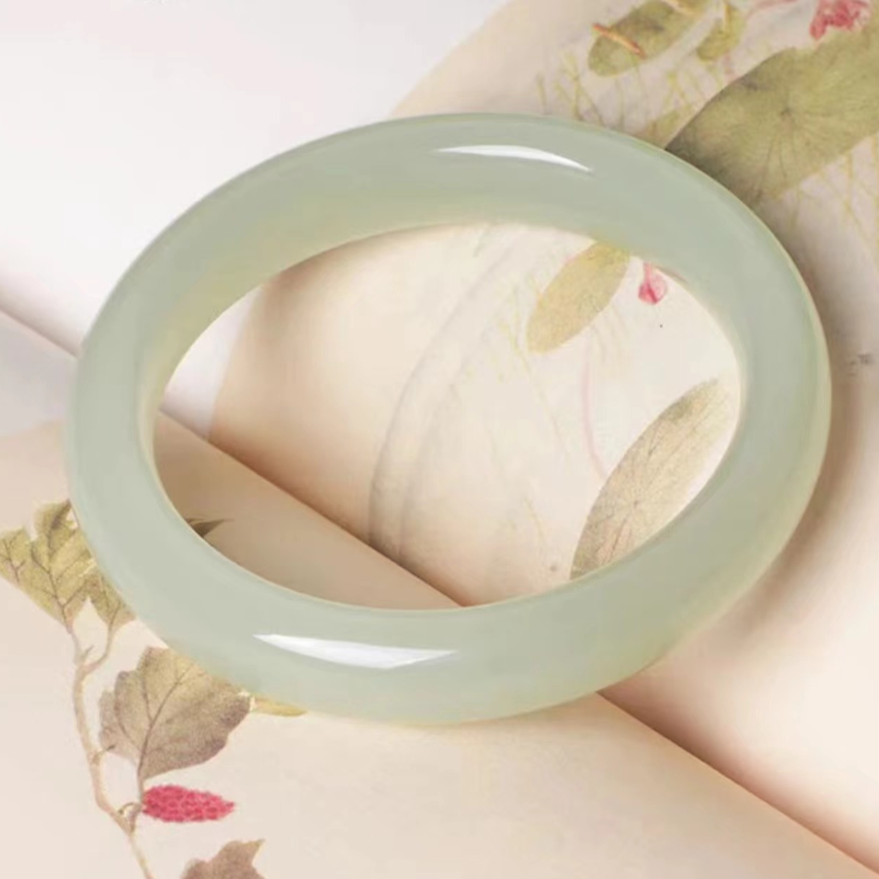 和田浅晴水玉镯女款女士时尚镯子少女上等和田和田玉玉镯