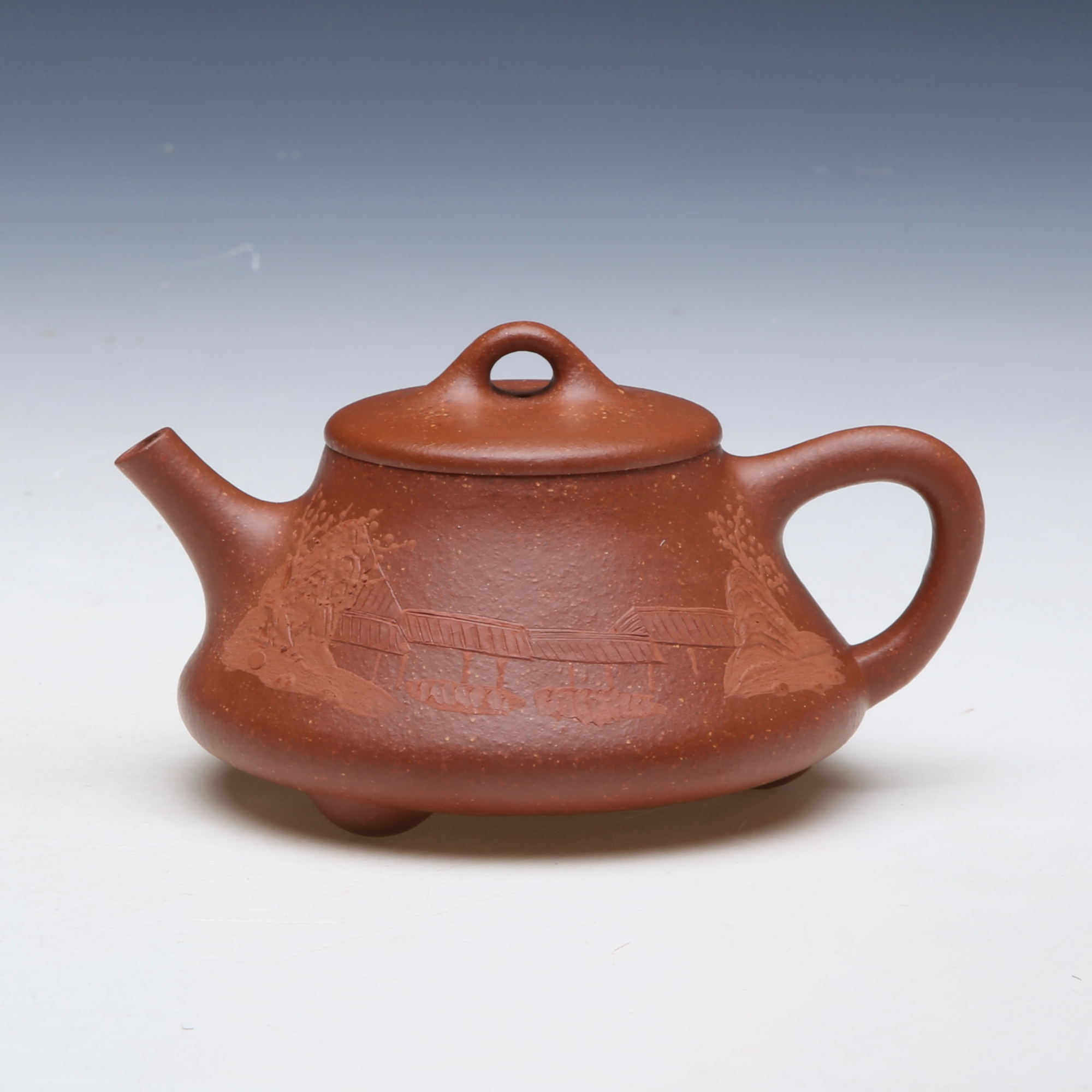 【庆壶轩】础瓢 （泥绘款）原矿红降坡 146cc 精工半手制作