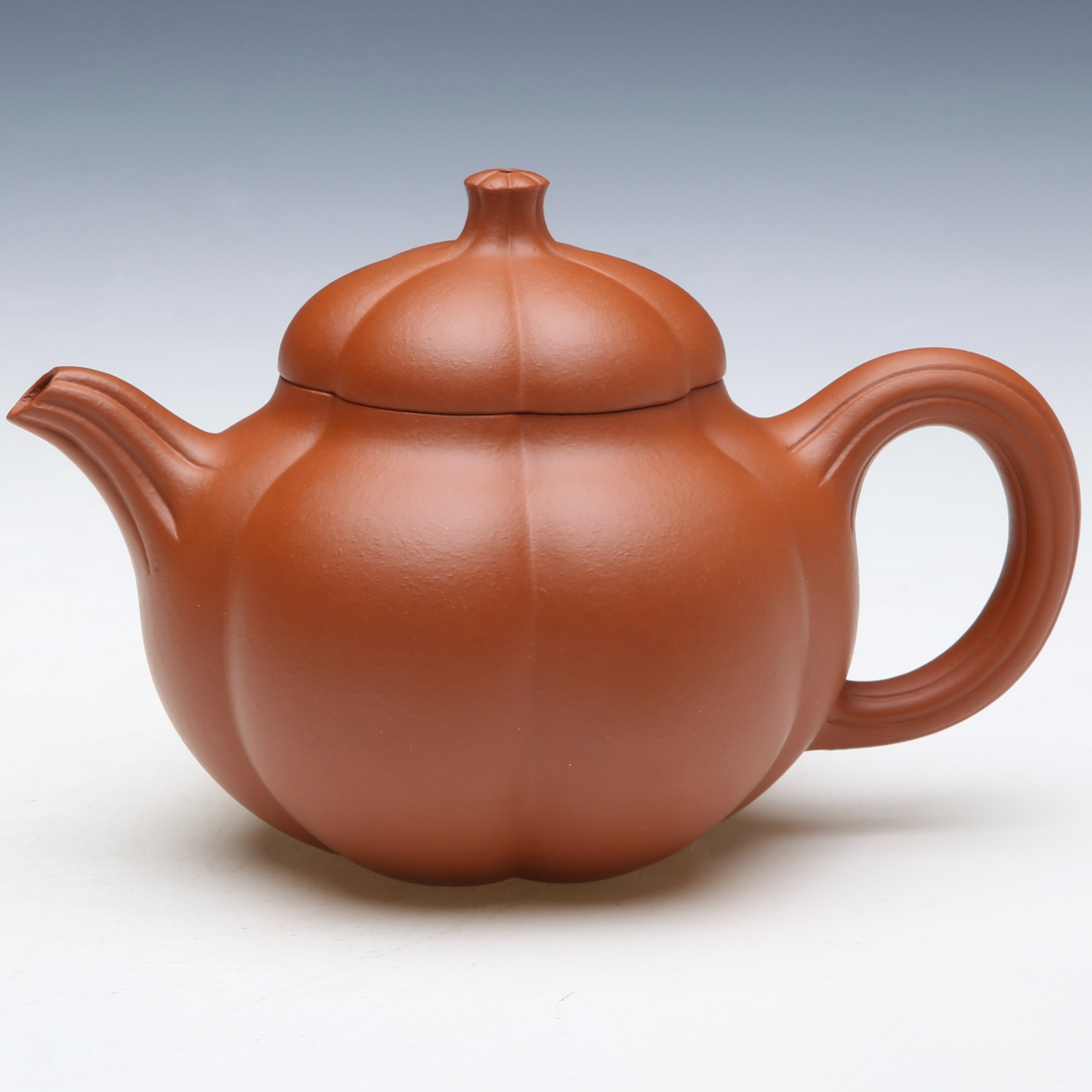 【庆壶轩】筋纹茄段220cc 国工范振精工半手制作 原矿朱泥