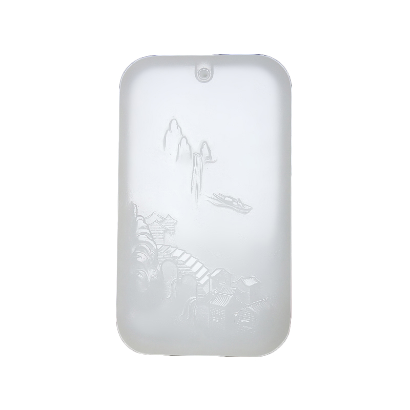 精品和田玉白玉《富贵山水》山水挂件7