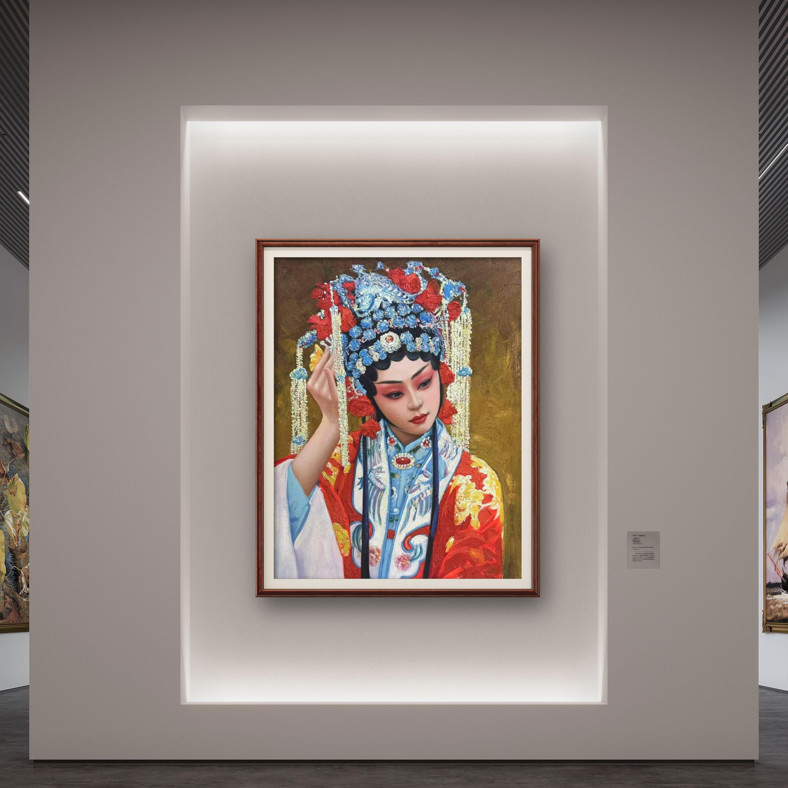 黄梅戏秦腔昆曲京越粤潮豫川锡评剧高甲戏剧艺术肌理复刻版画挂画