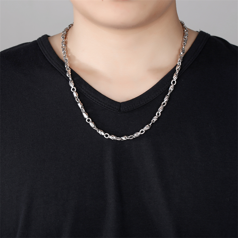 链子925银 金包足银pt950麻花圆环镀铂金项链男士金店同款纯银999