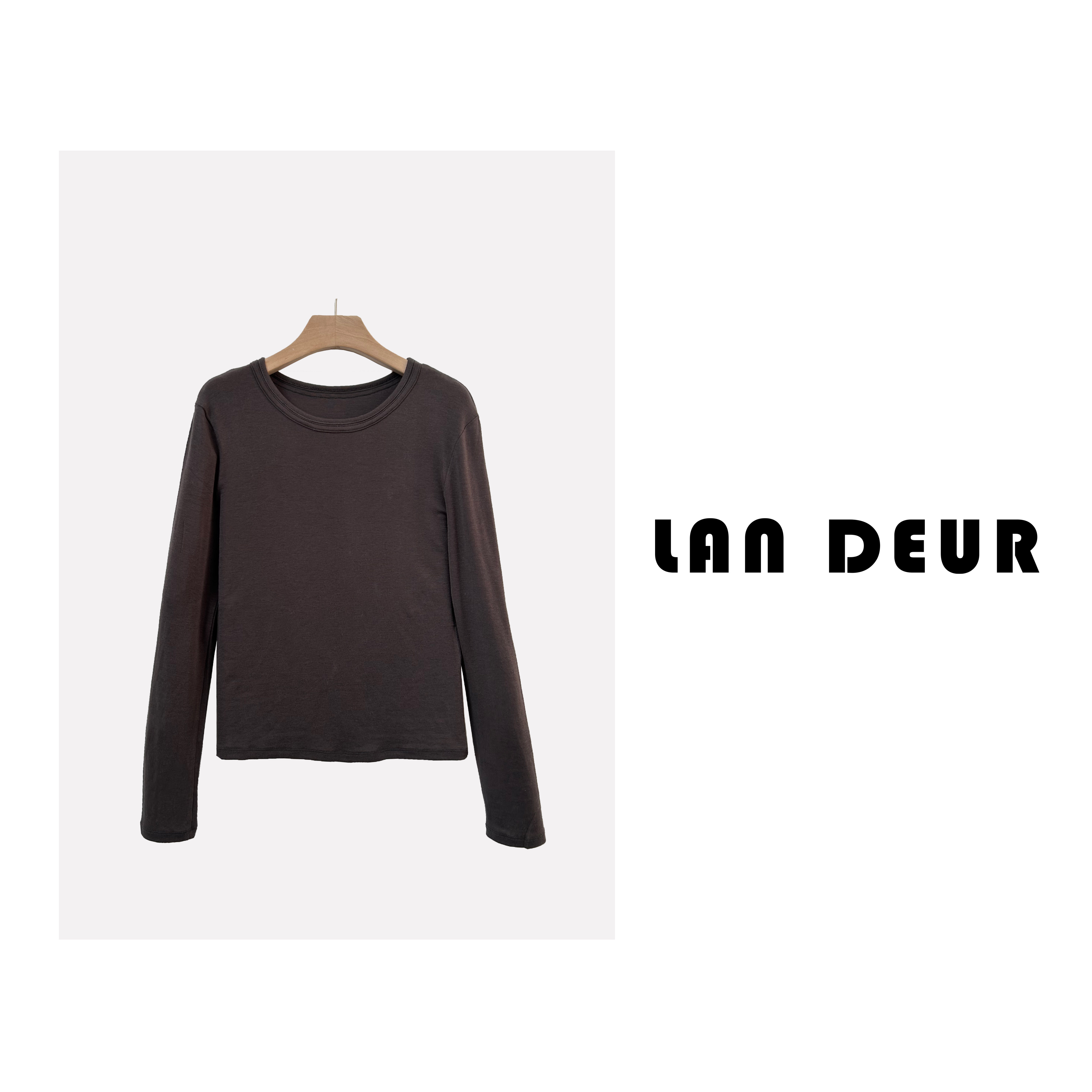 KEKE【晚杏】天丝绵羊毛纯色百搭简约圆领显瘦长袖打底T恤女上衣