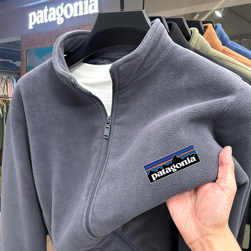 Patagonia巴塔哥尼亚冬季拉链抓绒卫衣保暖加厚立领开衫外套男装