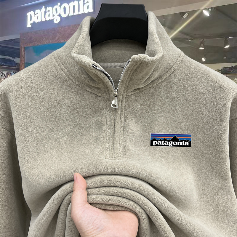 Patagonia巴塔哥尼亚抓绒户外卫衣加厚保暖半高羊羔绒立领外套男