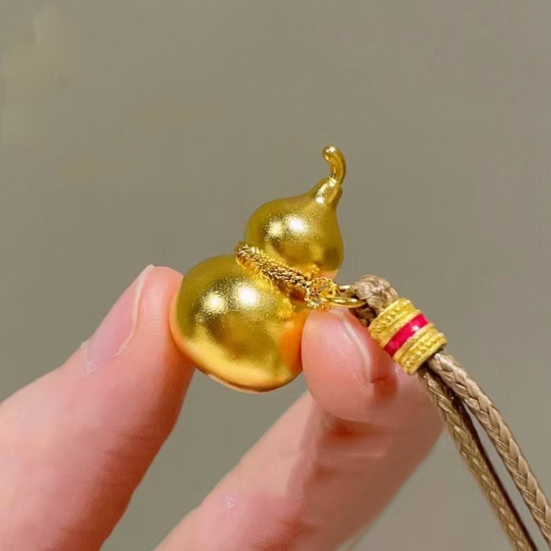 铜合金项链 铜合金葫芦【久家】王嘉尔同款情侣镶钻葫芦如意绳项链