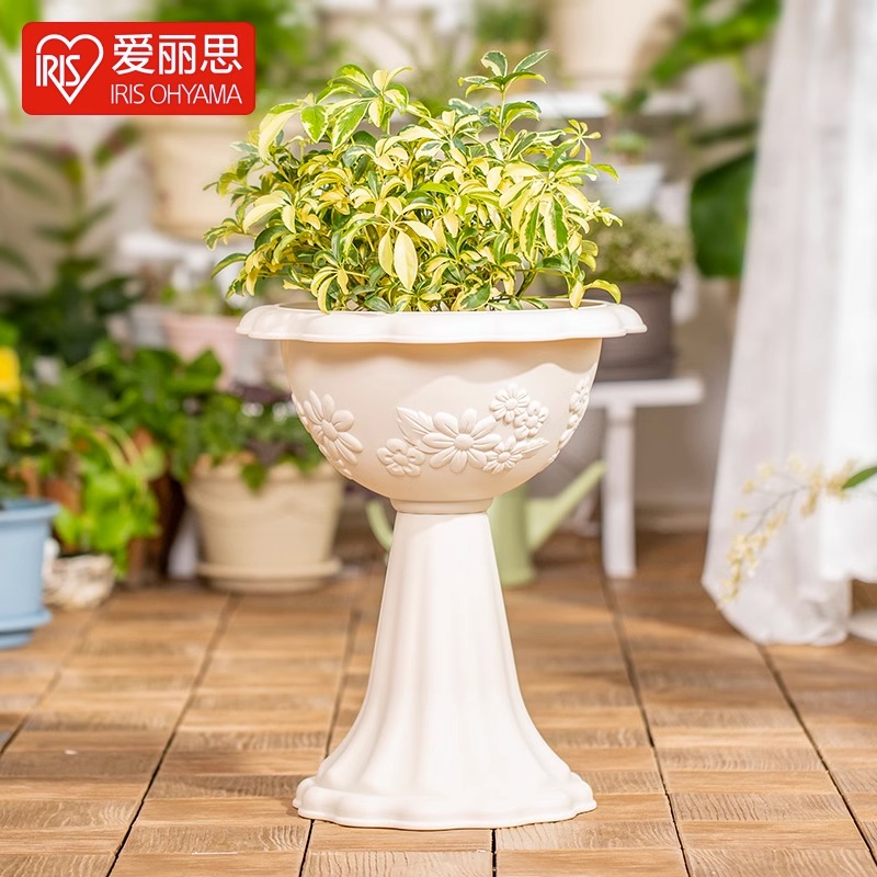 爱丽思杯型花盆仿陶瓷简约花盆阳台大号环保树脂透气杯型花盆